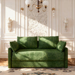 Load image into Gallery viewer, 65.5" Sofa Convertible Sofa Bed Wrinkle-resistant Linen Lightweight Loveseat Wooden Armrest