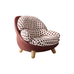 Load image into Gallery viewer, Modern Polka Dot Lounge Chair with Rounded Cushion & Wood Legs