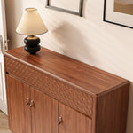 Load image into Gallery viewer, 47.2'' Modern Wooden Shoe Cabinet Entryway Storage Cabinet with Textured Drawers & Doors
