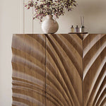 Load image into Gallery viewer, Modern Wooden Sideboard with Sculpted Wave Front Contemporary Storage Cabinet