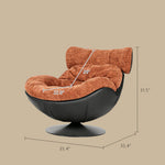 Load image into Gallery viewer, Modern Lounge Swivel Chair Linen Upholstered Fabric with Curved Design and Metal Base