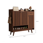 Load image into Gallery viewer, Shoe Cabinet Slatted Design Adjustable Shelves Modern Storage Organizer