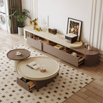 Load image into Gallery viewer, Modern Extendable TV Cabinet with Rounded Edges 3-Drawer Storage