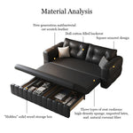 Load image into Gallery viewer, Modern Black Leather Sofa Bed with Pull-Out Sleeper Convertible 2-in-1 Couch