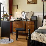 Load image into Gallery viewer, Solid Wood 6-Drawer Vanity Desk with Spacious Storage
