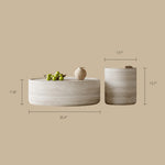 Load image into Gallery viewer, Modern Faux Travertine Round Coffee Table Set Minimalist Stone Texture Nesting Accent Tables