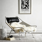 Load image into Gallery viewer, Modern Lounge Chair with Wool Throw and Leather Head Pillow