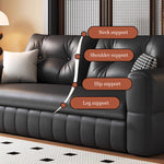 Load image into Gallery viewer, Modern Black Leather Sofa Bed with Pull-Out Sleeper Convertible 2-in-1 Couch