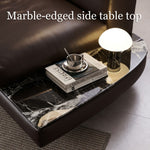 Load image into Gallery viewer, Modern Low-Profile Leather Sofa Deep Brown Upholstery with Wide Armrests & Metal Legs