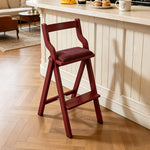 Load image into Gallery viewer, Modern Minimalist Counter Stool Solid Wood Bar Chair with Upholstered Seat 1 Piece