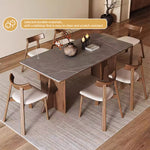 Load image into Gallery viewer, Dining Table Stone-Look Ceramic Top Solid Wood Base Modern Minimalist Design