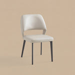 Load image into Gallery viewer, Modern Upholstered Dining Chair Minimalist Open Back Soft Seat Accent Chair with Metal Legs