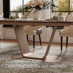 Load image into Gallery viewer, 58"-81" Extendable Dining Table with Modern Patterned Stone Top
