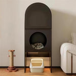 Load image into Gallery viewer, Modern Arched Pet Storage Cabinet Cat House Feeding Station Multi Functional Storage Unit