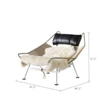 Load image into Gallery viewer, Modern Lounge Chair with Wool Throw and Leather Head Pillow