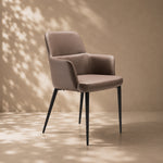 Load image into Gallery viewer, Ergonomic Padded Coffee Brown Microfiber Arm Dining Room Accent Chair 1 Piece