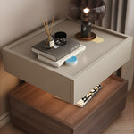 Load image into Gallery viewer, Modern Two Tier Bedside Table with Drawer Tray Top Nightstand Wood Storage Bedside Cabinet