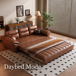 Load image into Gallery viewer, Sofa bed in bed mode showing roomy sleeping surface