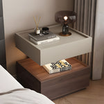 Load image into Gallery viewer, Modern Two Tier Bedside Table with Drawer Tray Top Nightstand Wood Storage Bedside Cabinet