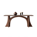 Load image into Gallery viewer, Dining Table Stone-Look Ceramic Top Solid Wood Base Modern Minimalist Design