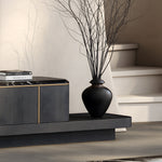 Load image into Gallery viewer, Modern Extendable TV Stand with Marble Top and Black Wood Finish