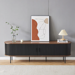 Load image into Gallery viewer, 70.2'' Mid Century Modern TV Stand Minimalist Design Adjustable Storage Compact Space Saving