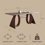 Load image into Gallery viewer, Contemporary Wooden Dining Table with Ceramic Top Modern Aesthetic