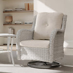 Load image into Gallery viewer, Outdoor Swivel Wicker Lounge Chair Set with Cushions and Matching Side Table