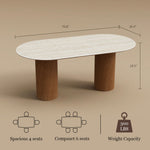 Load image into Gallery viewer, 62.9''/70.8''Modern Oval Dining Table Timeless Elegance Meets Lasting Craftsmanship