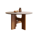 Load image into Gallery viewer, Modern Round Dining Table with Solid Wood Base and Ceramic Stone Top