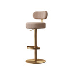 Load image into Gallery viewer, 1 Piece Modern Upholstered Adjustable Bar Stool with Gold Metal Base