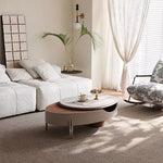 Load image into Gallery viewer, 46.8'' Modern Lift-Top Coffee Table with Sintered Stone Top & Wood Base Sculptural Curved Design with Hidden Storage