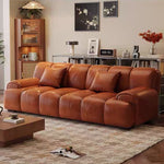 Load image into Gallery viewer, Modern Faux Leather Foldable Sofa Bed with Cushioned Armrests
