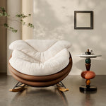 Load image into Gallery viewer, 42.9'' Modern Rocking Chair  Plush Comfort Ergonomic Design Durable Wooden Base for Relaxation