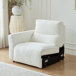 Load image into Gallery viewer, 106.2'' Modern Electric Reclining Sofa Cream Fabric Power Sofa with Adjustable Footrest and Wide Armrests