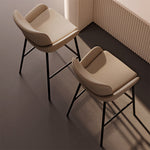 Load image into Gallery viewer, Modern Upholstered Bar Stool with Armrests PU Leather Counter Chair Metal Frame Kitchen Island Bar Chair 1 Piece