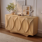 Load image into Gallery viewer, Modern Sculptural Sideboard Cabinet with 3D Curved Panel Doors Minimalist Wooden Buffet for Dining & Living Rooms