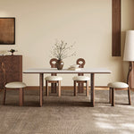 Load image into Gallery viewer, 62.9'' Dining Table Modern Design Elegant Appearance Spacious Surface for Dining and Gathering