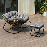 Load image into Gallery viewer, Modern Papasan Lounge Chair with Woven Rattan Frame and Plush Cushion