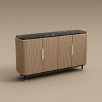 Load image into Gallery viewer, 62.4'' Modern Luxury Elegant Gray and Gold Sideboard with Shelves