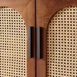 Load image into Gallery viewer, 59'' Mid-Century Modern Rattan Door Sideboard Cabinet Solid Wood Buffet Storage Console for Dining Room & Living Room