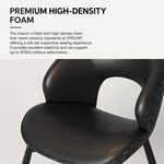 Load image into Gallery viewer, Modern Curved Dining Chair Set of 2 with Upholstered Seat & Carbon Steel Frame