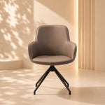 Load image into Gallery viewer, 360 Swivel Microfiber Curved Arm Four Leg Metal Base Dining Chair