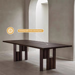 Load image into Gallery viewer, Rectangular Dining Table Mid Century Style Solid Wood Veneer Legs Clear Wood Grain Surface Strong Texture Design