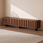 Load image into Gallery viewer, Artful Living Set: Sculpted Wood Coffee Table & Japandi Carved Media Console