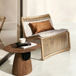 Load image into Gallery viewer, Boho Rattan Accent Chair with Cushioned Seat and Open-Weave Design