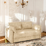 Load image into Gallery viewer, 65.5" Sofa Convertible Sofa Bed Wrinkle-resistant Linen Lightweight Loveseat Wooden Armrest