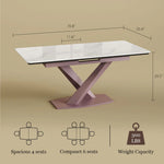 Load image into Gallery viewer, 59" to 70.8" Elegant Extendable Dining Table with Sculptural Cross-Base