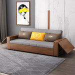 Load image into Gallery viewer, Solid Wood Convertible Sofa Bed with Storage & Dining Table Function Foldable Multi-Functional Sofa for Modern Living
