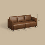 Load image into Gallery viewer, Modern Brown Faux Leather Sofa with Deep Cushions & Clean Lines